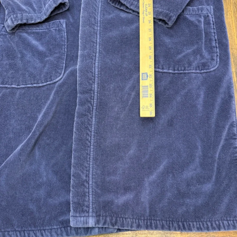 Polo Ralph‎ Lauren Mens Navy Blue Cotton Terry Cloth Robe L/XL no belt